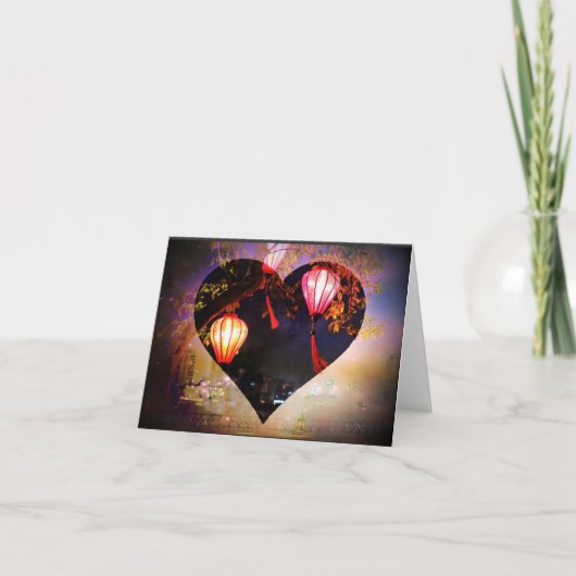 Vietnamese lantaarn Folded Notecard Bedankkaart (Voorkant)