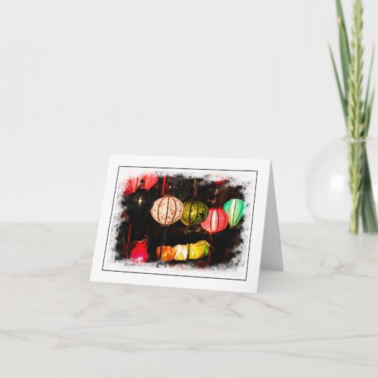Vietnamese lantaarn Folded Notecard Bedankkaart (Voorkant)
