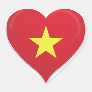Vietnamese liefde vlag trots hart sticker