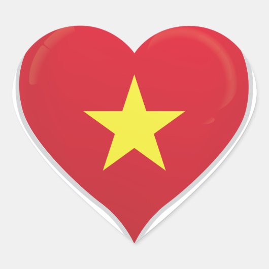 Vietnamese liefde vlag trots hart sticker (Voorkant)