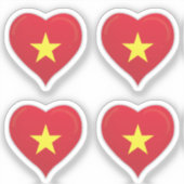 Vietnamese liefde vlag trots hart sticker (Voorkant)