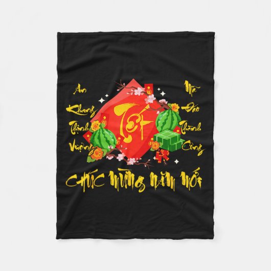 Vietnamese Lunar New Year 2026 Tet Viet Chuc Mung  Fleece Deken (Voorkant)