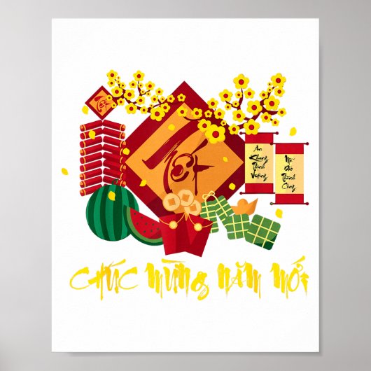 Vietnamese Lunar New Year 2026 Tet Viet Chuc Mung  Poster (Voorkant)