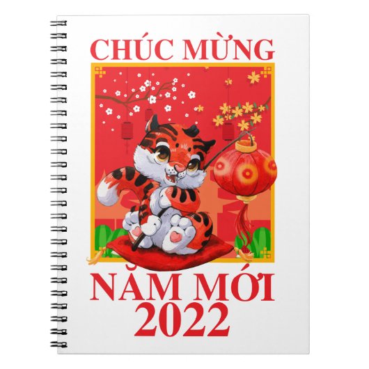 Vietnamese lunar nieuwjaar Tet Viet Tiger Nam Moi Notitieboek (Voorkant)