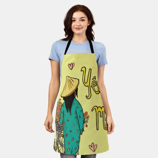 Vietnamese mam Illustration Moederdag Gift Schort (Gedragen)