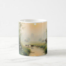 Vietnamese Morning Mist Dorps Watercolor Kunst Magische Mok