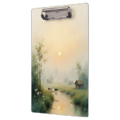 Vietnamese Morning Mist Village Watercolor Art Klembord (Links)