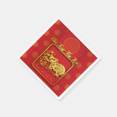 Vietnamese nieuwjaar OX papier-cut PN Servet (Hoek)