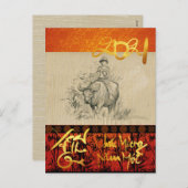 Vietnamese Nieuwjaar Têt OX en Kind 2021 HpostC Feestdagenkaart (Voorkant / Achterkant)