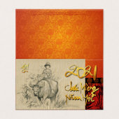 Vietnamese Nieuwjaar Têt OX en Kind 2021 pack FC Kaart (Buitenkant ongevouwen)