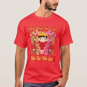 Vietnamese nieuwjaardevaluaties Tet 2022 Chuc Mu T-shirt