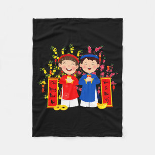 Vietnamese Nieuwjaarsdecoratie Chuc Mung Nam Moi T Fleece Deken