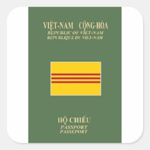 Vietnamese paspoort - vlag van Zuid-Vietnam Vierkante Sticker