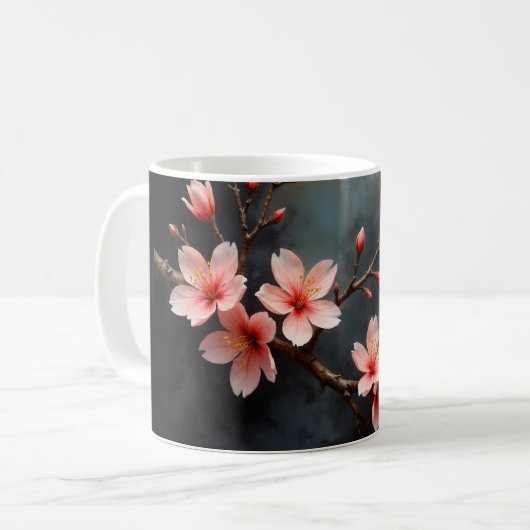Vietnamese Peach Blossom Art Koffiemok (Voorkant links)