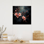 Vietnamese Peach Blossom Art Poster (Keuken)
