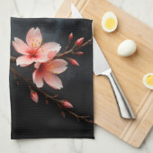Vietnamese Peach Blossom Art Theedoek (Quarter Fold)