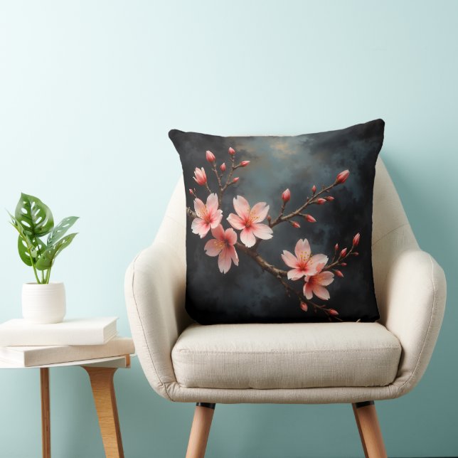 Vietnamese Perzikbloesem Kunst Kussen (Stoel)