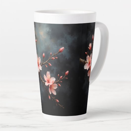 Vietnamese Perzikbloesem Kunst Latte Mok (Rechterhoek)