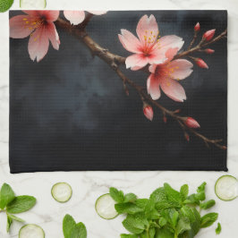 Vietnamese Perzikbloesem Kunst Theedoek
