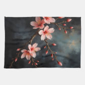 Vietnamese Perzikbloesem Kunst Theedoek (Horizontaal)