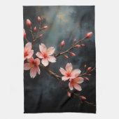 Vietnamese Perzikbloesem Kunst Theedoek (Verticaal)