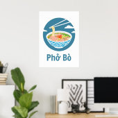 Vietnamese Pho Bo Poster (Thuiskantoor)