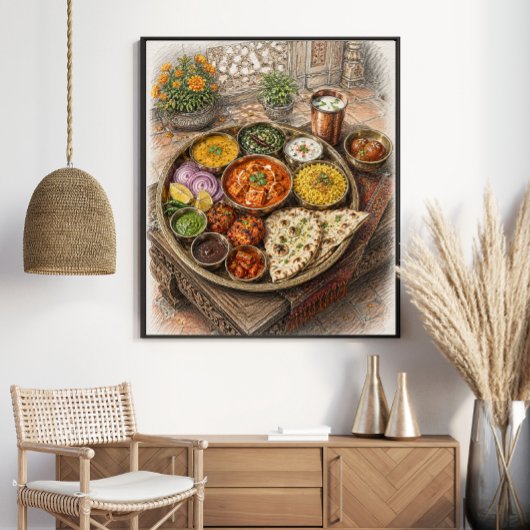 Vietnamese Pho Noodle Soep Schets Poster