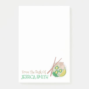 Vietnamese Pho-soep van het bureau van de persoon Post-it® Notes