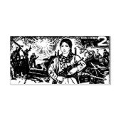 Vietnamese postzegel met een gewapend meisje zelfinktende stempel (Design)