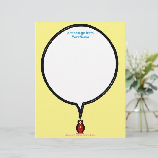 Vietnamese pratende mevrouw Penguin gepersonalisee (Staand voorkant)