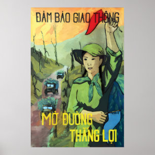 Vietnamese propagandaposter Zorg voor verkeer. Ope Poster