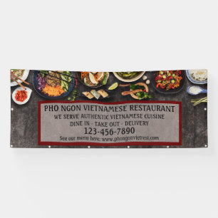 Vietnamese restaurant Grote muur aanpassen Spandoek