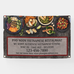 Vietnamese restaurant Grote muur aanpassen Spandoek