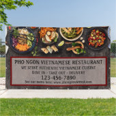 Vietnamese restaurant Grote muur aanpassen Spandoek (Buitenkant)