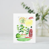 Vietnamese rijstpapierrollen Waterverf ophalen Briefkaart (Staand voorkant)