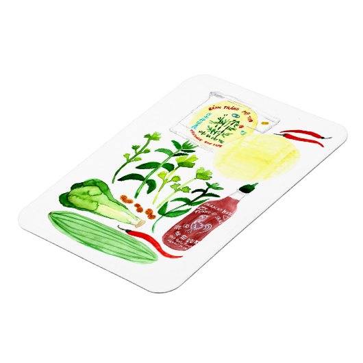 Vietnamese rijstpapierrollen Waterverf ophalen Magneet (Linkerzijde)