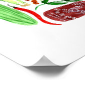 Vietnamese rijstpapierrollen Waterverf ophalen Poster (Hoek)