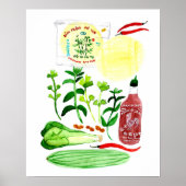 Vietnamese rijstpapierrollen Waterverf ophalen Poster (Voorkant)