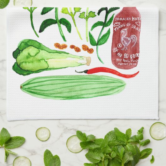 Vietnamese rijstpapierrollen Waterverf ophalen Theedoek (Gevouwen)