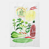 Vietnamese rijstpapierrollen Waterverf ophalen Theedoek (Verticaal)