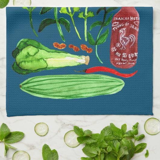 Vietnamese rijstpapierrollen Waterverf ophalen Theedoek (Gevouwen)