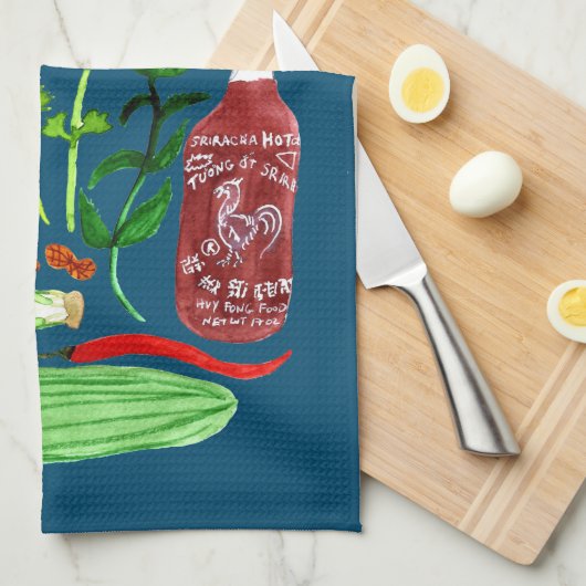 Vietnamese rijstpapierrollen Waterverf ophalen Theedoek (Quarter Fold)