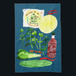 Vietnamese rijstpapierrollen Waterverf ophalen Theedoek<br><div class="desc">Dit is een van mijn favoriete maaltijden om me voor te bereiden,  dus heb ik het recept voor je geschilderd. Pas je tekst aan met je eigen tekst of laat het los. Bekijk mijn winkel voor meer overeenkomende objecten!</div>