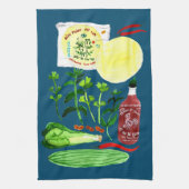 Vietnamese rijstpapierrollen Waterverf ophalen Theedoek (Verticaal)