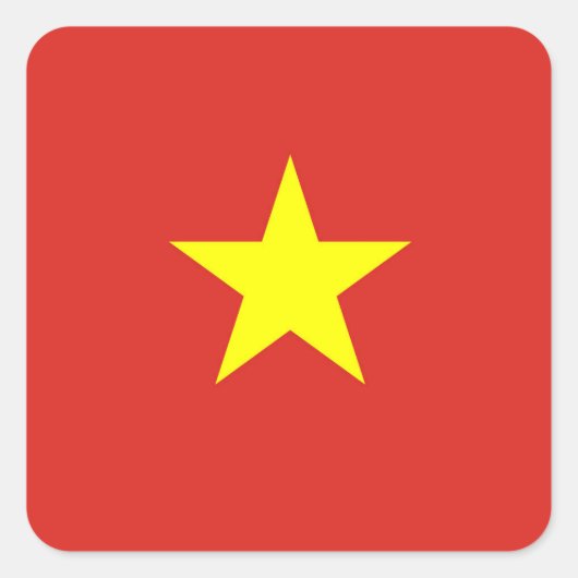 Vietnamese ster vierkante sticker (Voorkant)