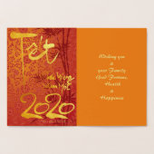 Vietnamese Têt 2020 in goud versierde Luxe KGC Folie Kaarten (Binnen)