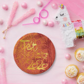 Vietnamese Têt 2020 in gouden versierde PP Papieren Bordje (Feest)