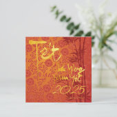 Vietnamese Têt Celebration gold decorated SFC Kaart (Staand voorkant)