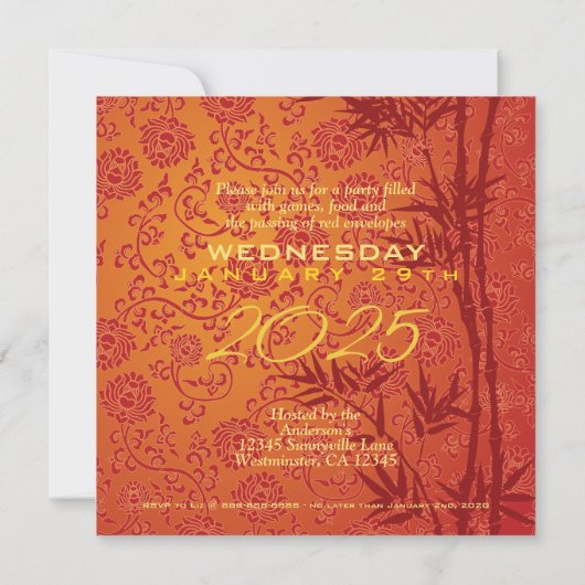 Vietnamese Têt Celebration gold decorated SFC Kaart (Achterkant)