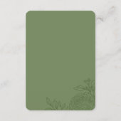 Vietnamese Trouw Ranunculus Groen Bedankkaart (Achterkant)